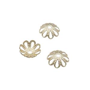 Copper Beadcaps Unfaded Light Gold Plated, approx 7mm [FD11851]