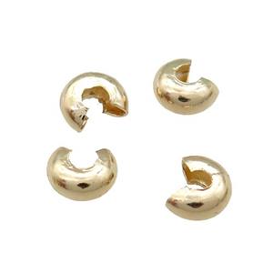 Copper Crimp Beads Cover Unfaded Light Gold Plated, approx 4-5mm [FD11854]