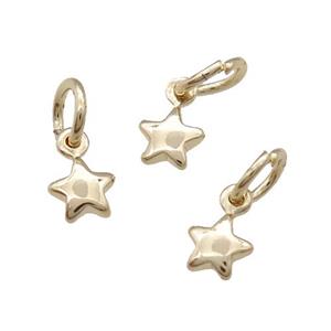 Copper Star Pendant Unfaded Light Gold Plated, approx 5mm [FD11857]