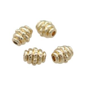 Copper Barrel Beads Unfaded Light Gold Plated, approx 4-5mm [FD11859]