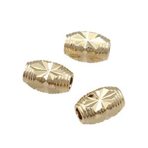 Copper Barrel Beads Unfaded Light Gold Plated, approx 4-7mm [FD11860]