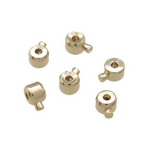 Copper Bead Stopper Unfaded Light Gold Plated, approx 3mm [FD11865]