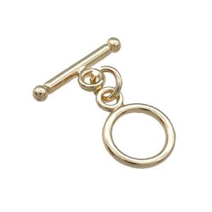 Copper Toggle Clasp Unfaded Light Gold Plated, approx 10mm, 15.5mm [FD11867]