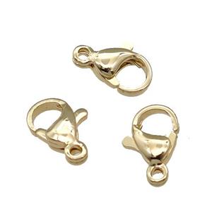 Copper Lobster Clasp Unfaded Light Gold Plated, approx 10mm [FD11869]