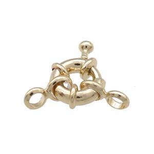 Copper Clasp Unfaded Light Gold Plated, approx 9mm [FD11870]