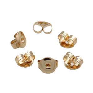 Copper Earring Nut Back Unfaded Light Gold Plated, approx 4-5mm [FD11871]