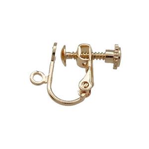 Copper Earring Accessories Screw Unfaded Light Gold Plated, approx 10-13mm [FD11872]
