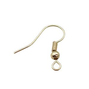Copper Earring Accessories Hook Unfaded Light Gold Plated, approx 18mm [FD11873]