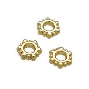 Copper Spacer Beads Unfaded Gold Plated, approx 4mm [FD11877]