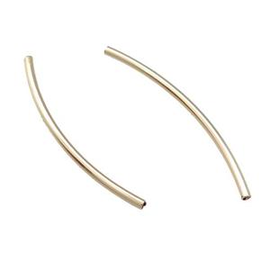 Copper Tube Beads Bend Light Gold Plated, approx 1.5x34mm [FD11891]
