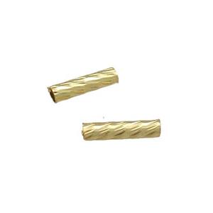 Copper Tube Beads Gold Plated, approx 2x9mm [FD11894]