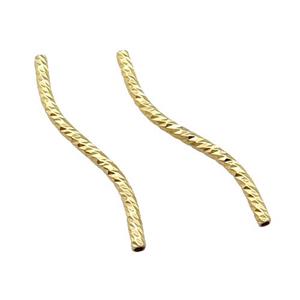 Copper Tube Beads Bend Gold Plated, approx 2x34mm [FD11897]