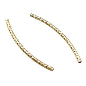 Copper Tube Beads Bend Gold Plated, approx 1.5x30mm [FD11901]
