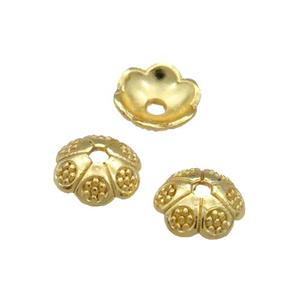 Copper BeadCaps Unfaded Gold Plated, approx 6.5mm [FD11903]