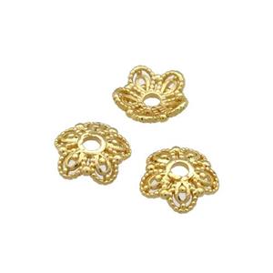 Copper BeadCaps Unfaded Gold Plated, approx 8mm [FD11905]