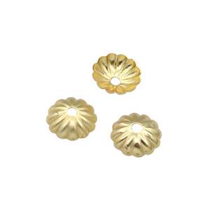 Copper BeadCaps Unfaded Gold Plated, approx 7.5mm [FD11909]