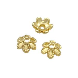 Copper BeadCaps Unfaded Gold Plated, approx 6mm [FD11911]
