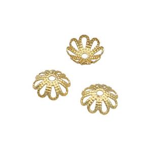Copper BeadCaps Unfaded Gold Plated, approx 7mm [FD11912]