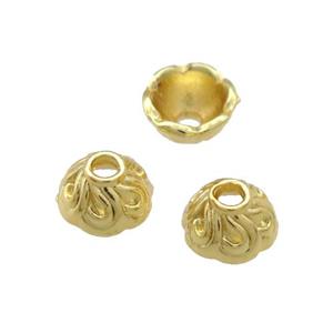 Copper BeadCaps Unfaded Gold Plated, approx 7.5mm [FD11914]