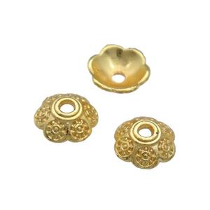 Copper BeadCaps Unfaded Gold Plated, approx 8.5mm [FD11915]