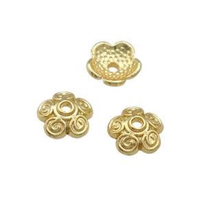 Copper BeadCaps Unfaded Gold Plated, approx 7.5mm [FD11919]