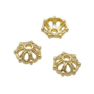 Copper BeadCaps Unfaded Gold Plated, approx 8mm [FD11923]