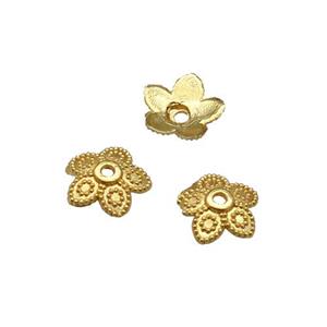 Copper BeadCaps Unfaded Gold Plated, approx 8mm [FD11924]
