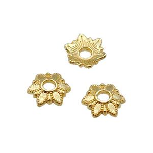 Copper BeadCaps Unfaded Gold Plated, approx 7.8mm [FD11925]