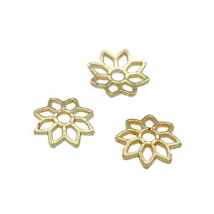 Copper BeadCaps Unfaded Gold Plated, approx 8mm [FD11926]
