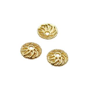 Copper BeadCaps Unfaded Gold Plated, approx 7mm [FD11928]