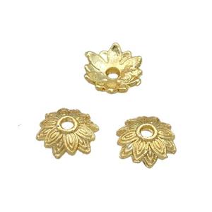Copper BeadCaps Unfaded Gold Plated, approx 8mm [FD11929]