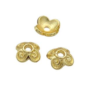 Copper BeadCaps Unfaded Gold Plated, approx 7.8mm [FD11931]