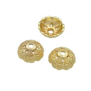 Copper BeadCaps Unfaded Gold Plated, approx 8mm [FD11932]