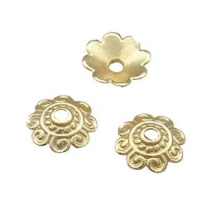 Copper Bead Caps Unfaded Gold Plated, approx 10mm [FD11933]