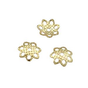 Copper Bead Caps Unfaded Gold Plated, approx 5.5mm [FD11935]