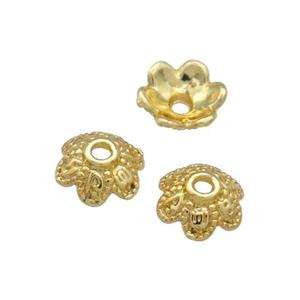 Copper Bead Caps Unfaded Gold Plated, approx 8mm [FD11936]