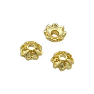 Copper Bead Caps Unfaded Gold Plated, approx 6mm [FD11939]