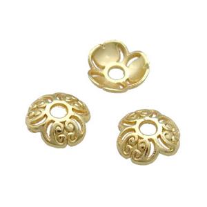 Copper Bead Caps Unfaded Gold Plated, approx 8mm [FD11941]