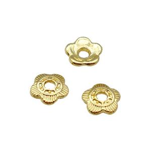 Copper Bead Caps Unfaded Gold Plated, approx 6mm [FD11947]
