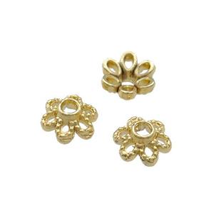 Copper Bead Caps Unfaded Gold Plated, approx 6.5mm [FD11951]