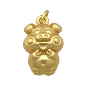 Copper Fortune Pig Pendant Unfaded Duck Gold, approx 14-19mm [FD11976]