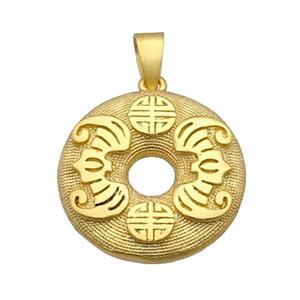 Copper Donut Pendant Unfaded Duck Gold, approx 25mm [FD11978]