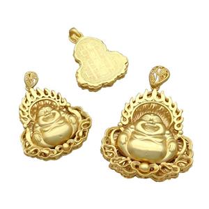 Copper Buddha Pendant Unfaded Duck Gold, approx 38mm, 9-11mm, 5mm hole [FD11979-L]