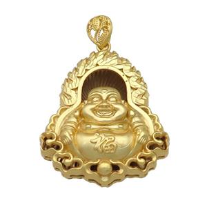 Copper Buddha Pendant Unfaded Duck Gold, approx 40-42mm, 9-11mm, 5mm hole [FD11982]