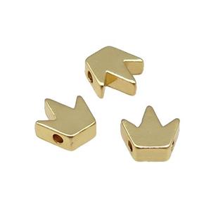 Copper Crown Beads Large Hole Unfade 18K Gold Plated, approx 8mm, 2mm hole [FD11995]