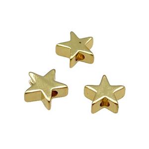 Copper Star Beads Large Hole Unfade 18K Gold Plated, approx 8mm, 2mm hole [FD11997]
