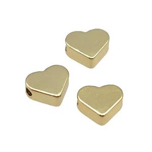 Copper Heart Beads Large Hole Unfade 18K Gold Plated, approx 8mm, 2mm hole [FD12000-8MM]