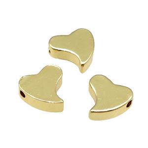 Copper Heart Beads Large Hole Unfade 18K Gold Plated, approx 10mm, 2mm hole [FD12002]