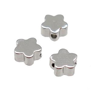 Copper Flower Beads Unfade Platinum Plated, approx 5mm [FD12005]