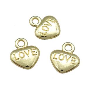 Alloy Heart Pendant Unfade LOVE 18K Gold Plated, approx 8-10.5mm [FD12011]